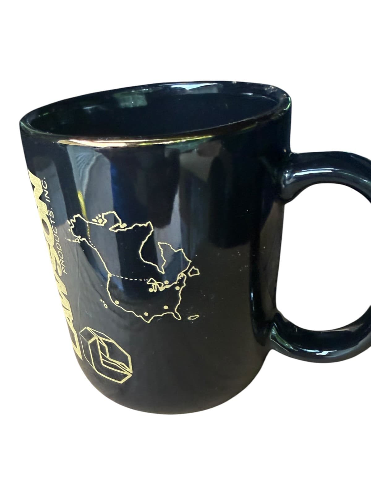 Lawson Products Black Ceramic Coffee Mug with Gold Map Logo - Thumbnail 3