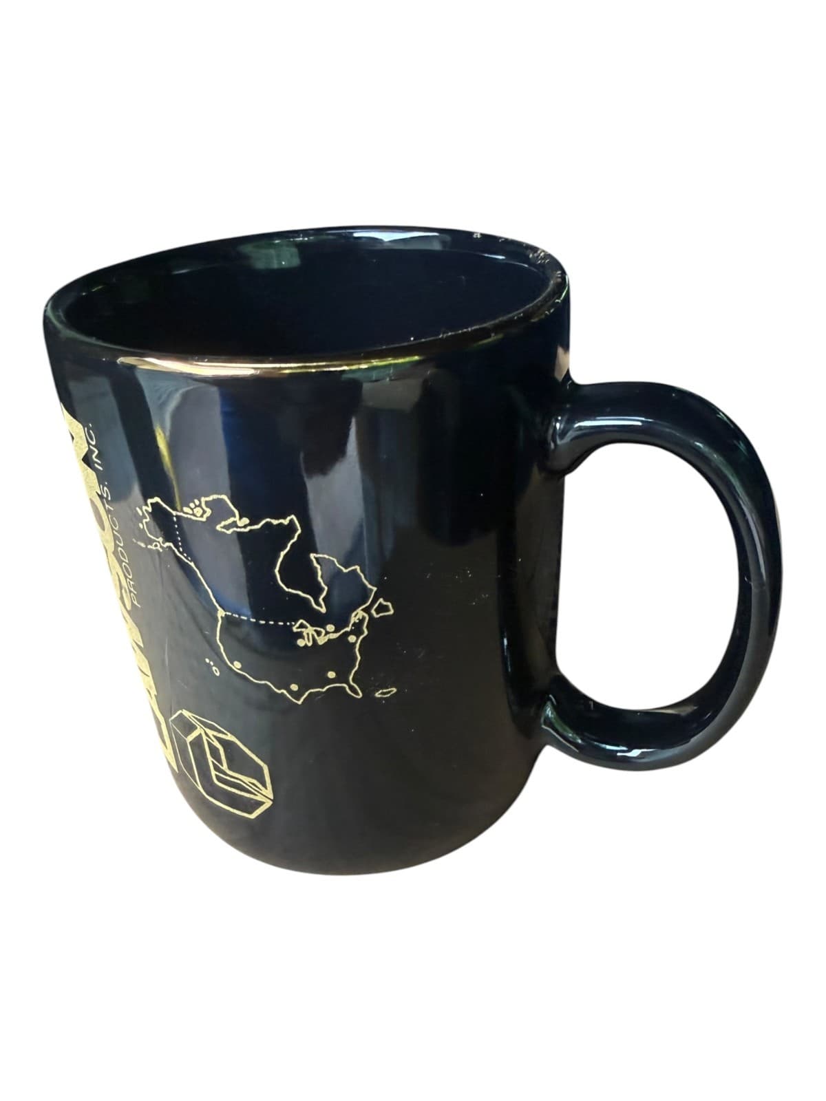 Lawson Products Black Ceramic Coffee Mug with Gold Map Logo - Thumbnail 4