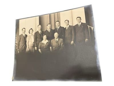 Antique 1910’s Framed Black & White Family Portrait Photo 8x10 w/ Names - Thumbnail 3