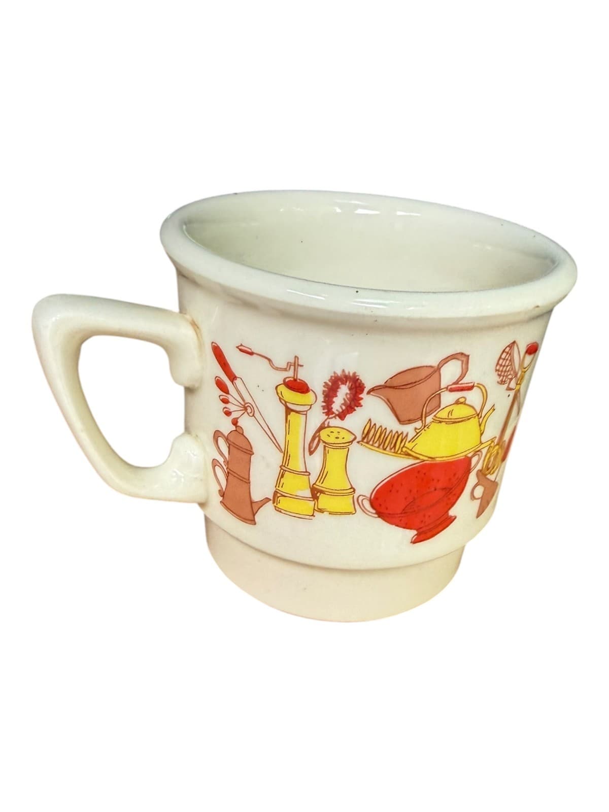 Vintage Retro Kitchen Utensil Print Coffee Mug Cup White Ceramic - Thumbnail 5