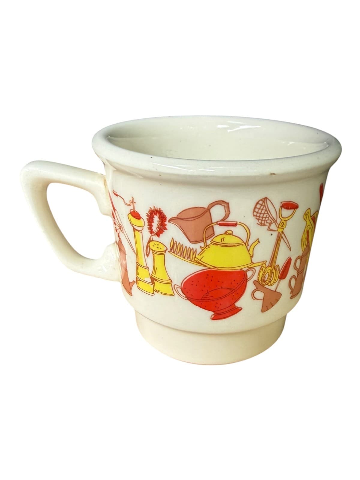 Vintage Retro Kitchen Utensil Print Coffee Mug Cup White Ceramic - Thumbnail 4