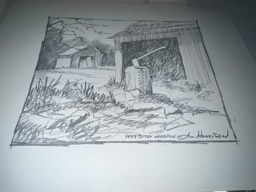 1977 Jim Harrison Woodpile Signed No 130 Study Sketches & Print Collector Print - Thumbnail 4
