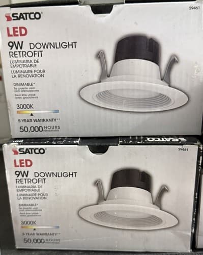 (2) Satco s9461 9 watt LED Downlight Retrofit Lighting - Image 1