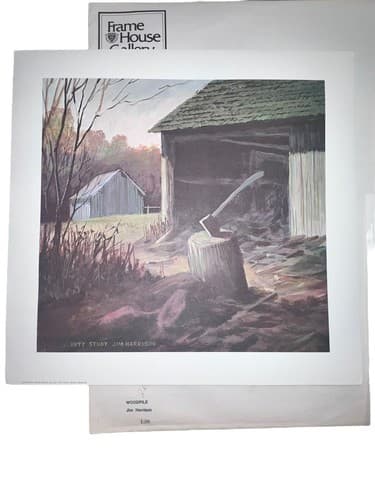 1977 Jim Harrison Woodpile Signed No 130 Study Sketches & Print Collector Print - Thumbnail 2