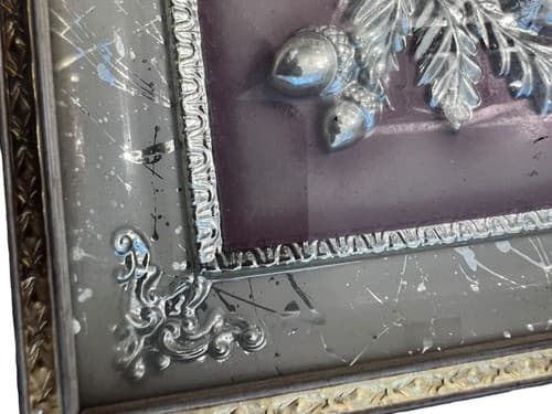 Vintage 1950s Metalcraft 3D Four Seasons Acorns & Cupid Angels Framed Art Set - Thumbnail 7