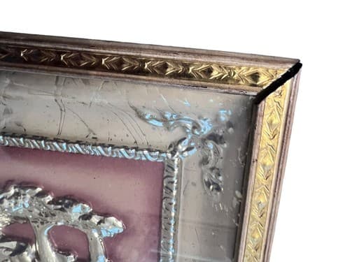 Vintage 1950s Metalcraft 3D Four Seasons Acorns & Cupid Angels Framed Art Set - Thumbnail 5