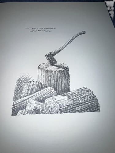 1977 Jim Harrison Woodpile Signed No 130 Study Sketches & Print Collector Print - Thumbnail 5