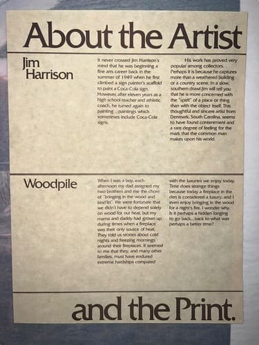 1977 Jim Harrison Woodpile Signed No 130 Study Sketches & Print Collector Print - Thumbnail 12