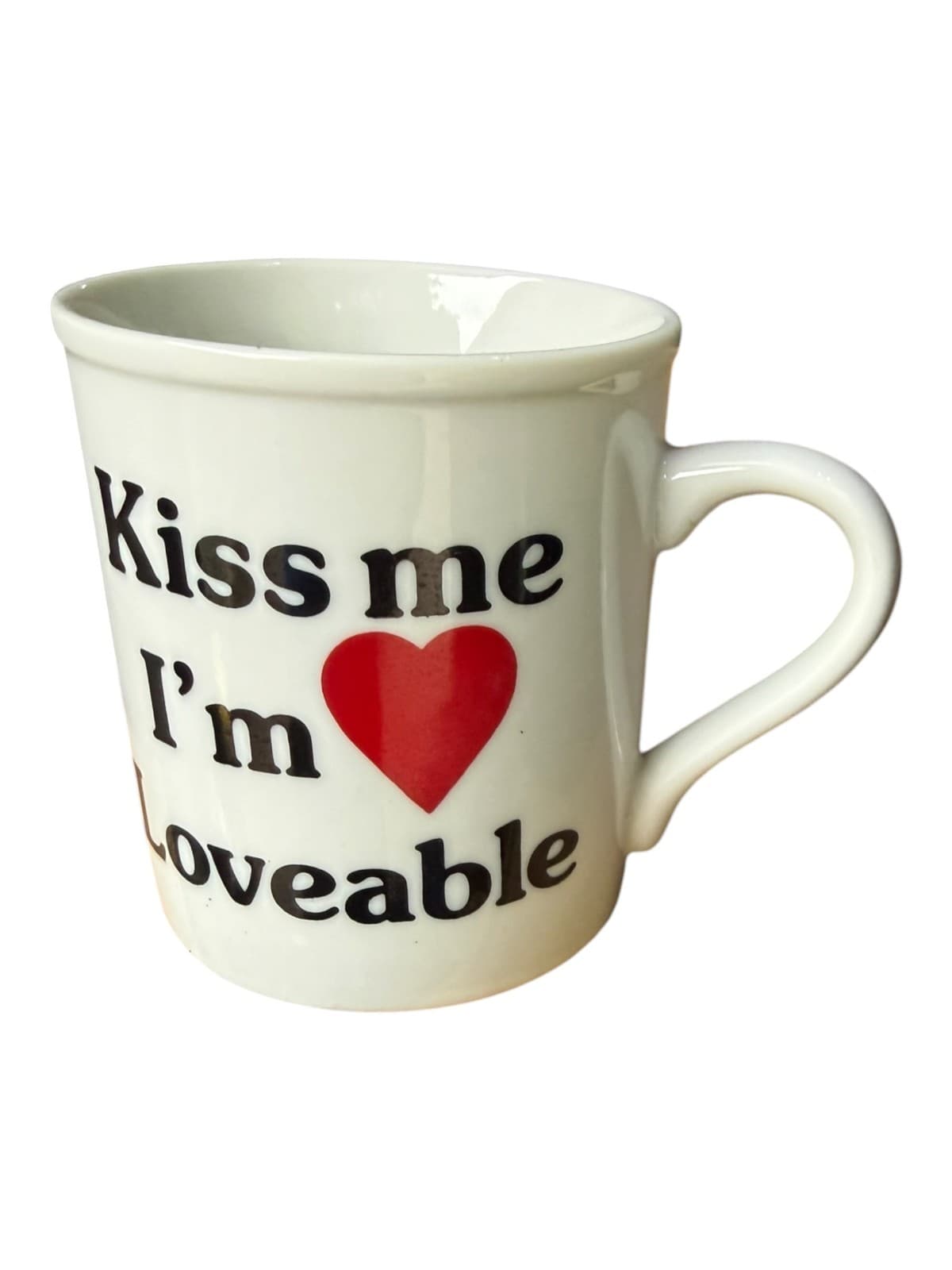 Lot of 2 VTG Papel Kiss Me I’m Loveable and Bair Hugger Coffee Mug White Blue - Thumbnail 3