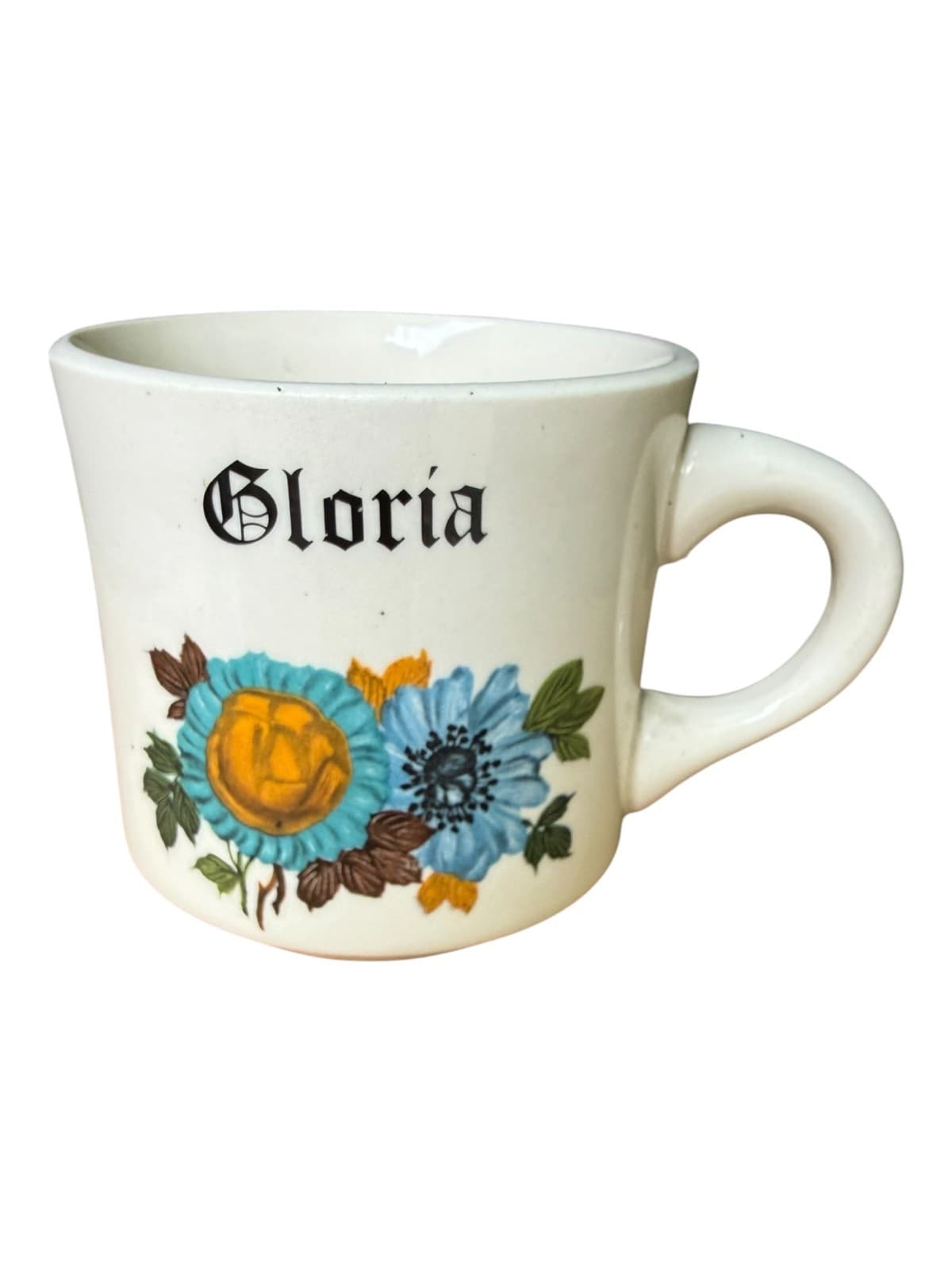 Vintage Gloria Floral Design Ceramic Coffee Mug White - Image 1