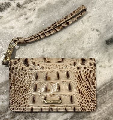 Brahmin Ady Wallet Crocodile Embossed Almond Beige - Image 1