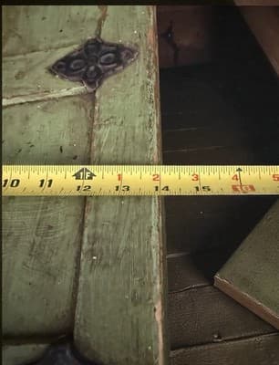 Vintage 1920s-1950s Green Painted Wooden Trunk Chest Metal Hardware - Thumbnail 11