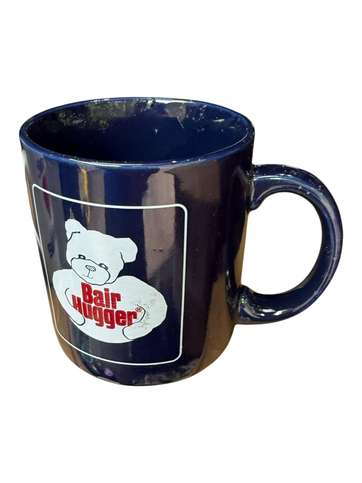 Lot of 2 VTG Papel Kiss Me I’m Loveable and Bair Hugger Coffee Mug White Blue - Thumbnail 2