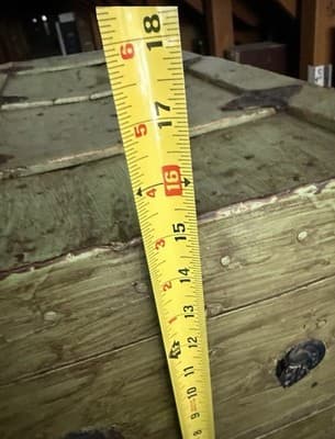 Vintage 1920s-1950s Green Painted Wooden Trunk Chest Metal Hardware - Thumbnail 10