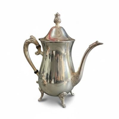 Vintage Leonard Silver Plated 3-Piece Coffee Tea Set Claw Feet - Thumbnail 2