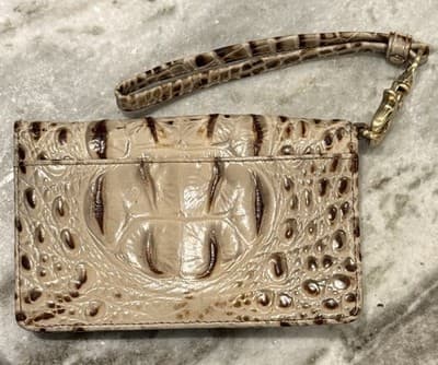 Brahmin Ady Wallet Crocodile Embossed Almond Beige - Thumbnail 3
