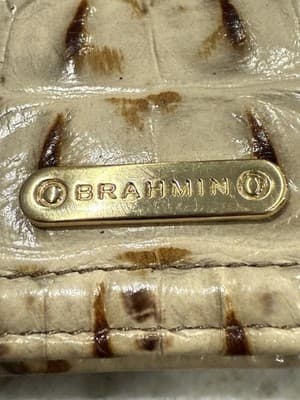 Brahmin Ady Wallet Crocodile Embossed Almond Beige - Thumbnail 2
