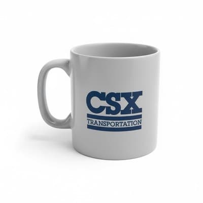 CSX Transportation Railroad Logo Coffee Mug Staffordshire England - Image 1