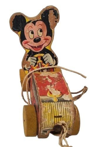 Vintage 1950’s Mickey Mouse Wood Puddle Jumper Fisher Price 310 Disney - Image 1