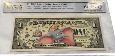 2005 Disney Dollar Dumbo Set PCGS 66 PPQ 3 Consecutive Serials Castle 50th - Thumbnail 6
