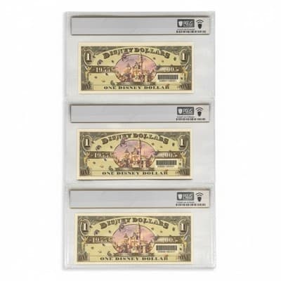 2005 Disney Dollar Dumbo Set PCGS 66 PPQ 3 Consecutive Serials Castle 50th - Thumbnail 2