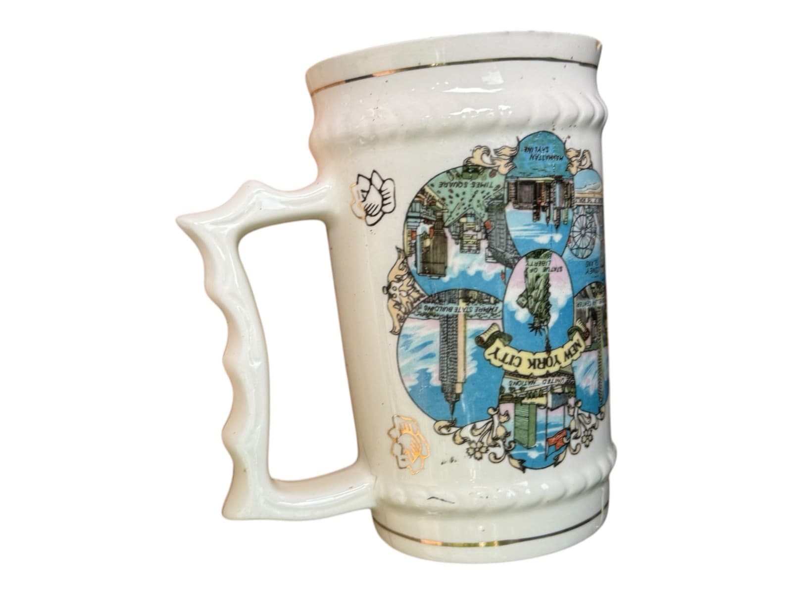 Vintage New York City Statue of Liberty Souvenir Beer Stein Mug Ceramic - Thumbnail 10