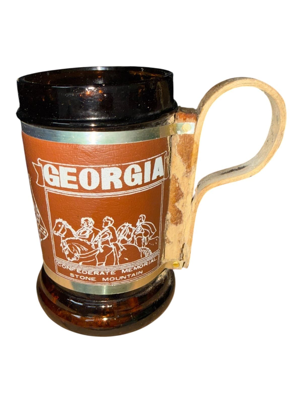 Vintage Georgia State Capitol Building in Atlanta Stone Mountain Glass Beer Mug - Thumbnail 4