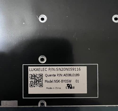 Quanta AE08L0189 NSK-BY0SW 01 Keyboard Replacement - Thumbnail 3