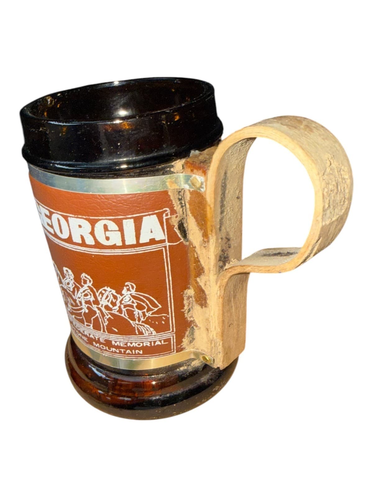 Vintage Georgia State Capitol Building in Atlanta Stone Mountain Glass Beer Mug - Thumbnail 5