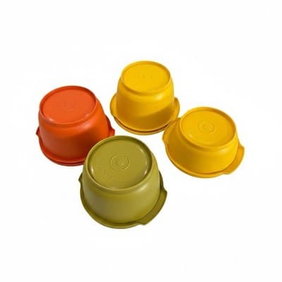 Vintage Tupperware Servalier Nesting Bowls Set Harvest Colors - Thumbnail 3