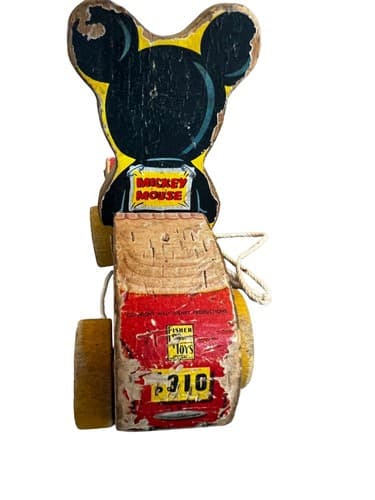 Vintage 1950’s Mickey Mouse Wood Puddle Jumper Fisher Price 310 Disney - Thumbnail 4