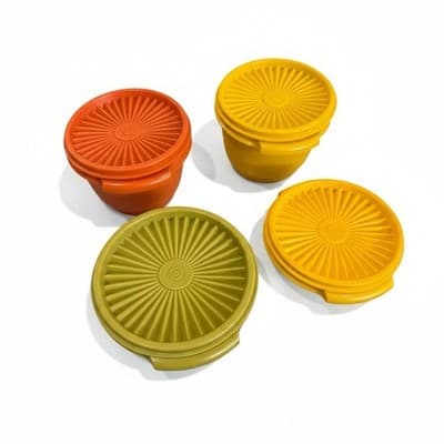 Vintage Tupperware Servalier Nesting Bowls Set Harvest Colors - Thumbnail 2