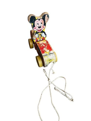 Vintage 1950’s Mickey Mouse Wood Puddle Jumper Fisher Price 310 Disney - Thumbnail 7