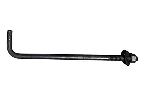 Anchor Bolt (L-Bolt) Plain 1/2 in(D) x 15 in(L) x 3 in(C) x 3 in(T) Nut & Washer - Image 1
