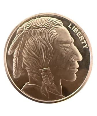 (3) 1 oz .999 Fine Copper Buffalo Round – Native American Liberty Coins BU - Thumbnail 2