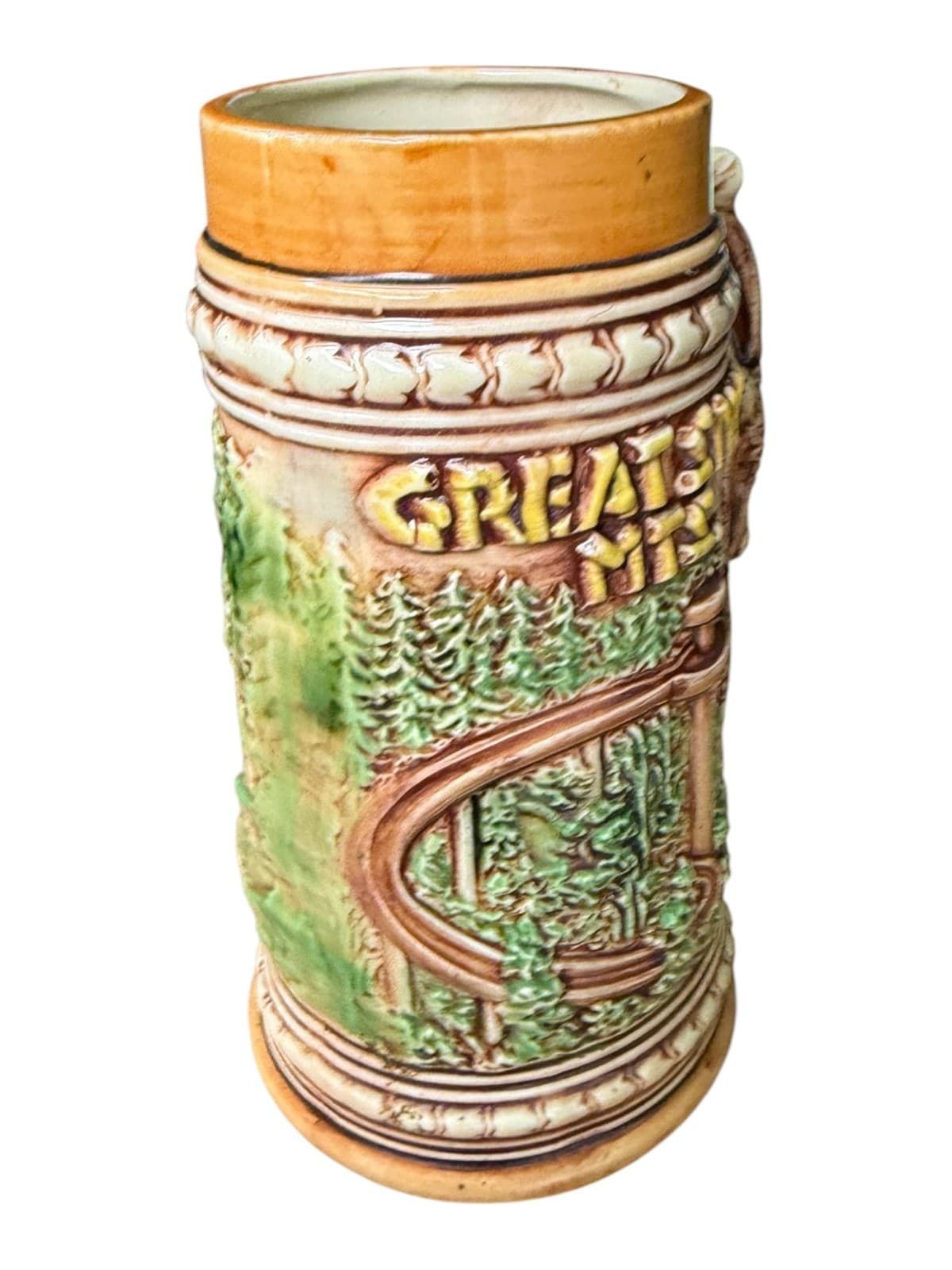 Vintage Raised Relief Beer Stein Mug Black Bear Indian Great Smokey Mountains - Thumbnail 3