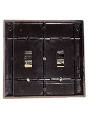 Lot Of 5 Vintage Leviton 85009 Brown Bakelite 2-Gang Toggle Switch Plate NOS - Thumbnail 4