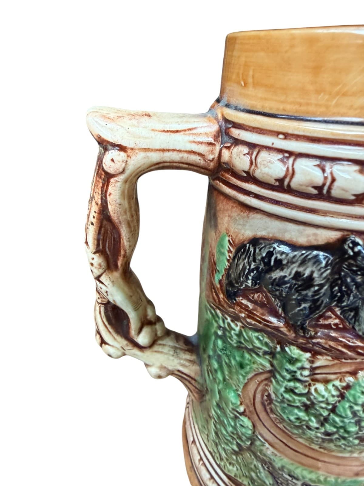 Vintage Raised Relief Beer Stein Mug Black Bear Indian Great Smokey Mountains - Thumbnail 7