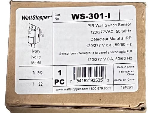 WattStopper WS-301-I Ivory PIR Wall Switch Sensor WALL SWITCH OCCUPANCY SENSOR - Thumbnail 2