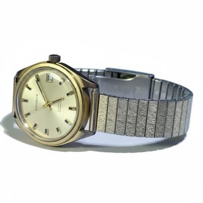 Benrus Men's Swiss Gold 25 Jewel Automatic Calendar Watch with Bracelet Running - Thumbnail 3