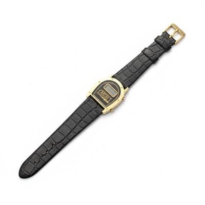 Vintage Suffolk Downs Horseshoe Digital Watch Promo Gold Tone Needs Battery - Image 1