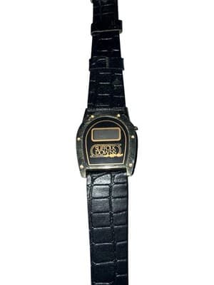 Vintage Suffolk Downs Horseshoe Digital Watch Promo Gold Tone Needs Battery - Thumbnail 3