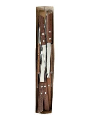 Vintage Japan Steakhouse Knife Set 12pc Wood Handle Carving Set NOS w Box - Thumbnail 3