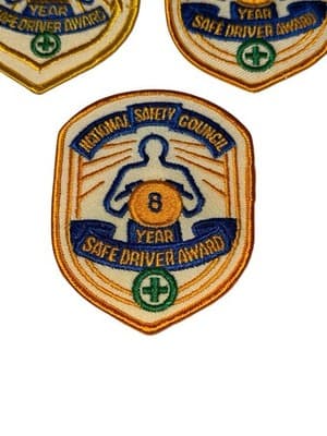 Vintage National Safety Council Safe Driver Award Patch Lot 5 7 8 Year - Thumbnail 3