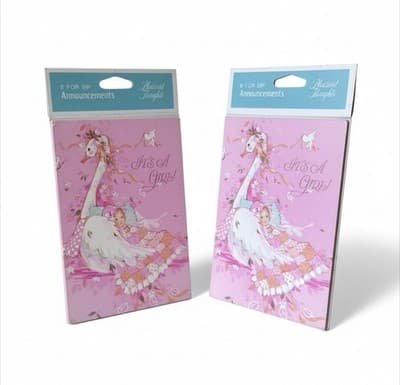 Vintage Baby Girl Birth Announcements It’s A Girl 2 Packs 16 Cards NOS - Image 1