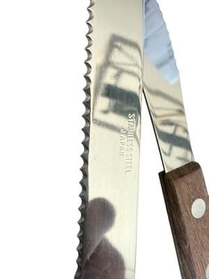 Vintage Japan Steakhouse Knife Set 12pc Wood Handle Carving Set NOS w Box - Thumbnail 2