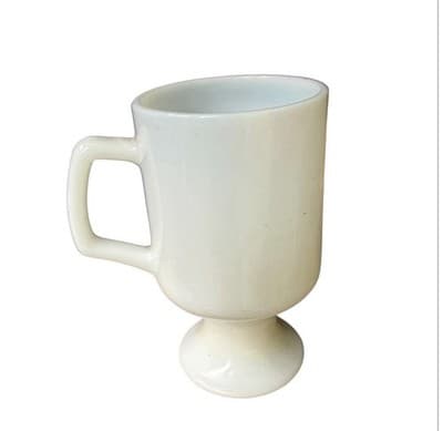 Vintage Walt Disney World White Milk Glass Footed Coffee Mug - Thumbnail 8