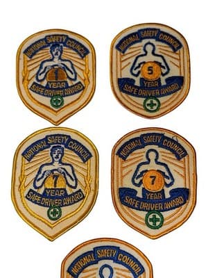Vintage National Safety Council Safe Driver Award Patch Lot 5 7 8 Year - Thumbnail 2
