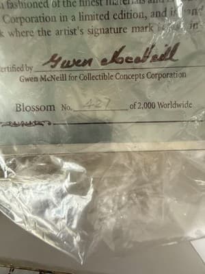 1997 Collectible Concepts Porcelain Doll "Blossom" Doll Vintage Original Box - Thumbnail 10