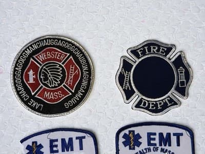 Vintage Mass. Fire & EMT Patch Lot – Commonwealth EMT + Fire Dept Collectible - Thumbnail 4